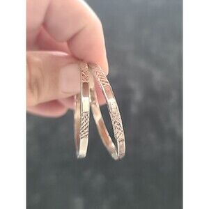 JCM 925 Sterling Silver Etched Hoop Earrings Vintage